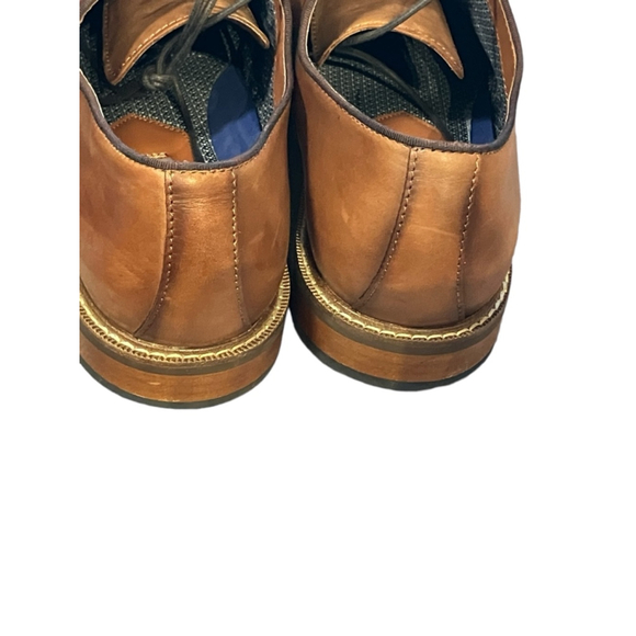 Vince Camuto Lawson Oxfords Cognac Brown Leather Dress Shoes Size 13 - Picture 4 of 7